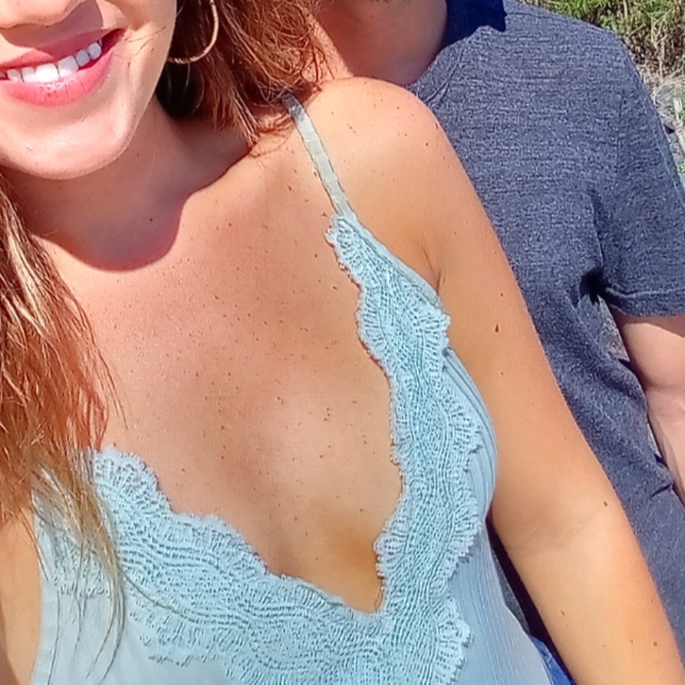 Baby blue teal bodysuit size small